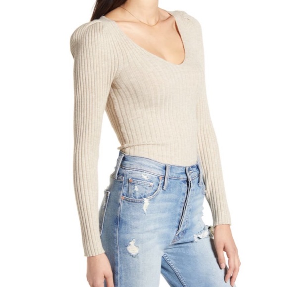 🆕 LEITH Ribbed Puff Sleeve Sweater Size XL - Picture 4 of 8